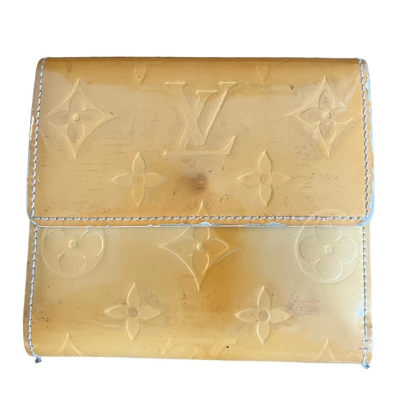 Louis Vuitton • 2pc Set Authentic Yellow Vernis Houston Bag and Trifold Wallet - Picture 12 of 16